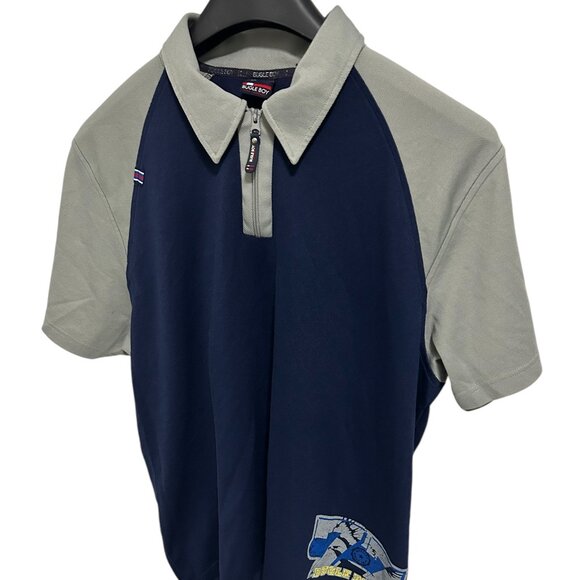 Vintage Bugle Boy Polo Shirt Men Size XL Blue Short Sleeve Preppy - Picture 2 of 6